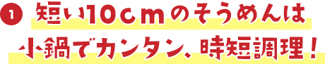 短い10cmのそうめんは小鍋でカンタン、時短調理！