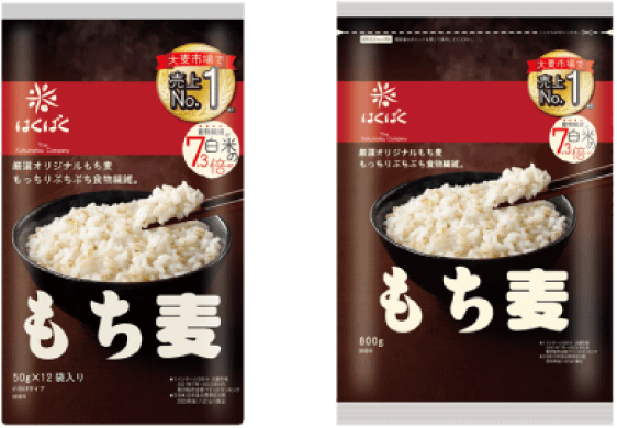 商品画像：もち麦 600g、もち麦 800g