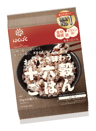 商品パッケージ：おいしさ味わう十六穀ごはん