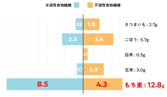 食物繊維量の比較（/100g）