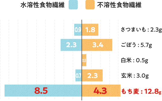 食物繊維量の比較（/100g）