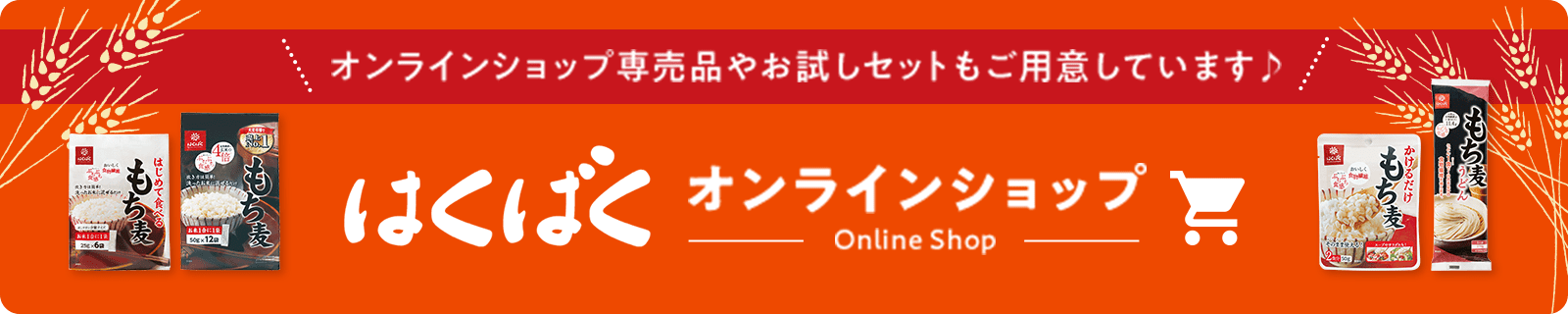 オンラインショップ専売品やお試しセットもご用意しています♪　はくばくオンラインショップ