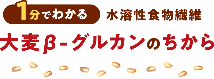 1分でわかる 水溶性食物繊維 大麦Β-グルカンのちから