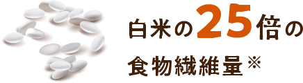 白米の25倍の食物繊維量