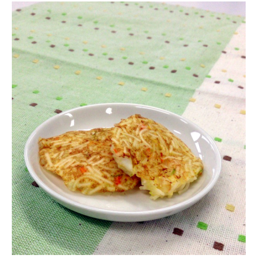 【離乳食】そうめんのお好み焼き（白身魚）