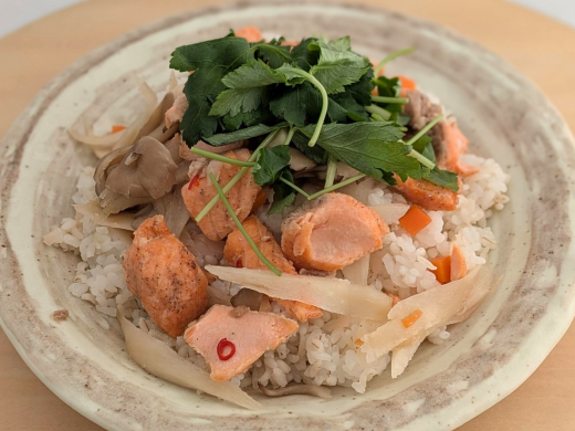 鮭の南蛮麦ごはん