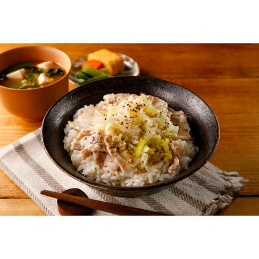 レンジでネギ塩豚丼