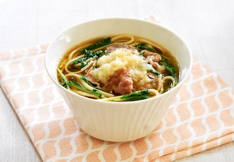 「はい！千番うどん」の豚肉と水菜のおろしうどん