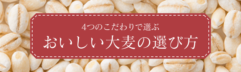 4つのこだわりで選ぶ おいしい大麦の選び方