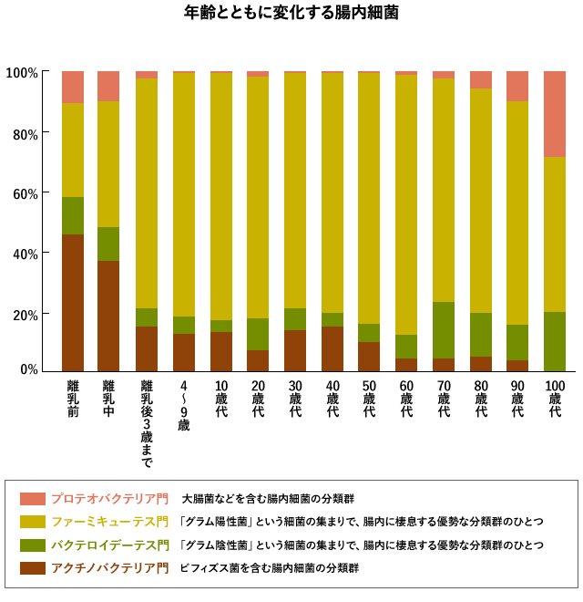 年齢とともに変化する腸内細菌